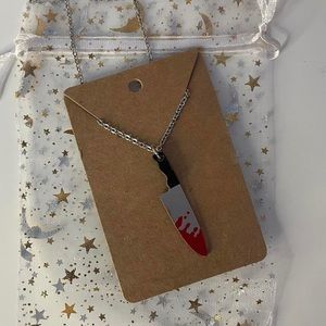 handmade Halloween knife necklace